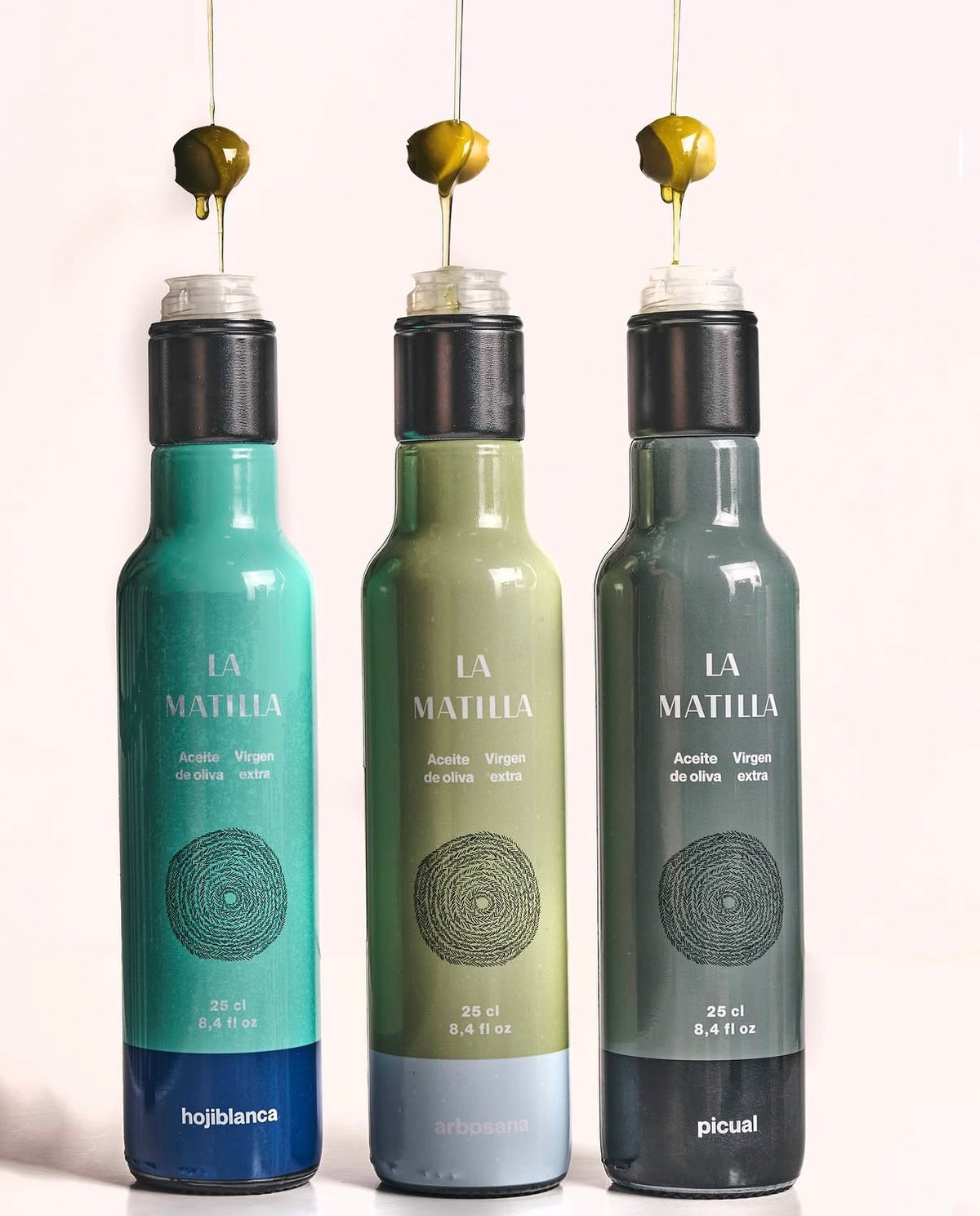 Coffret 3 bouteilles AOVE Monovarietal:
Hojiblanca, Arbosana Y Picual